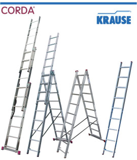 Професионална трираменна алуминиева стълба KRAUSE CORDA 3x09, 2.50m